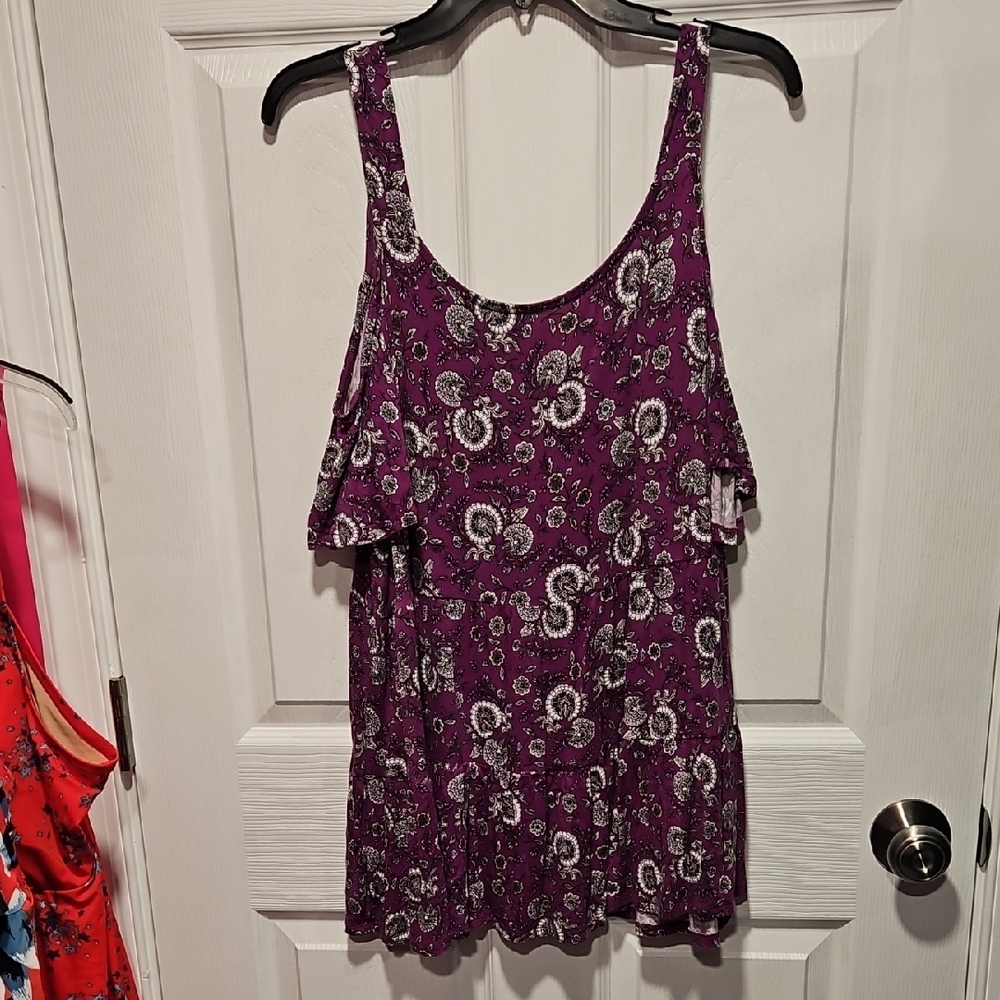 Lane Bryant Purple Paisley Top